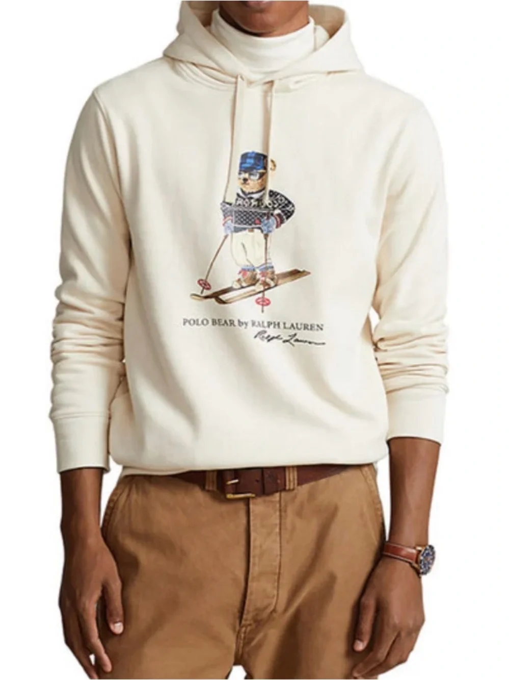 Polo by Ralph Lauren Cream Polo Bear Ski Hoodie
